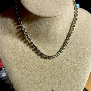 Elegant Silver Toned‎ Tennis Choker Necklace